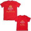 King-Daddy-&-Princess-Daughter-Family-Combo-T-Shirt-Red