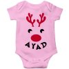 Deer-Christmas-Baby-Romper-Pink