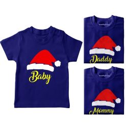 Santa-Claus-Hat-Family-Combo-Tees-Blue