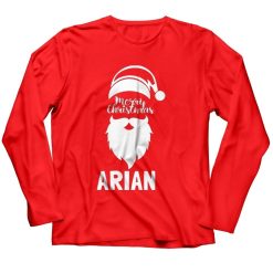Santa-Merry-Christmas-T-Shirt-Red-full-sleeve
