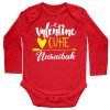 Valentines Cutie Customized Name Baby Romper Full Sleeve Red