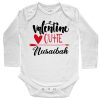 Valentines Cutie Customized Name Baby Romper Full Sleeve White