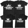 King-Queen-Prince-&-Princess-of-The-House-Family-Combo-Tees-Black