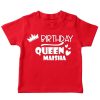 Birthday queen customized red Tshirt