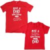 Just-A-Dad-Daughter-Lovable-T-Shirt-Red