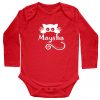 Kitty-Name-Customized-Baby-Romper-Red
