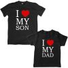 Loving-Dad-Son-Family-Combo-T-Shirt-Black