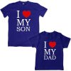 Loving-Dad-Son-Family-Combo-T-Shirt-Blue
