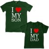 Loving-Dad-Son-Family-Combo-T-Shirt-Green