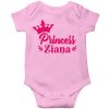 Customized-Name-With-beatiful-Crown-Baby-Romper-Pink