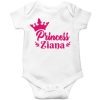 Customized-Name-With-beatiful-Crown-Baby-Romper-White