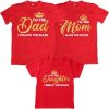 Dad-Mom-&-Daughter-Crown-Rulers-In-The-Family-Combo-T-Shirts-Red