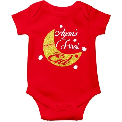 Eid Moon Special Customized Name Baby Romper