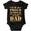 proud son of a freaking awesome dad black romper