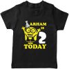 minion custom birthday black tshirt with number and name