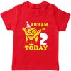 minion custom birthday red tshirt with number and name