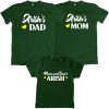 Kid's love Mom Dad green tshirt