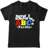 now i know my abc black tshirt