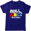 now i know my abc blue tshirt