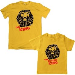 Lion king dad son matching tshirt yellow