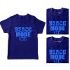 beach mode on matching tshirt for group vacation blue
