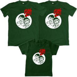 joy ma durga green tshirt for family