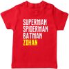 superman spiderman batman red tshirt