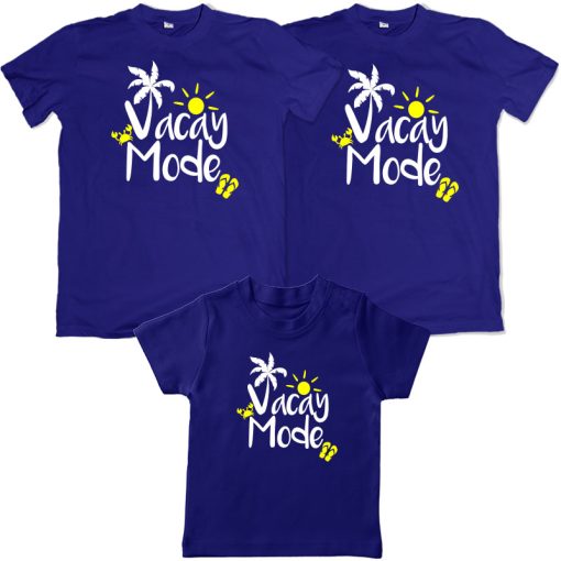 Vacay mode beach vacation tshirt blue