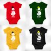1st christmas snowman baby romper