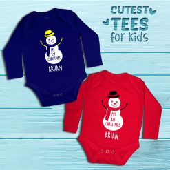 1st Christmas Snowman Baby Romper