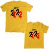 HAPPY-2022 dad son matching tshirt yellow