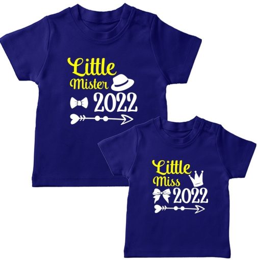 LIttle mister little miss of 2022 tshirt blue