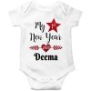 My 1st new year custom romper white