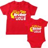big brother little sister new year tshirt red