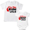 big brother little sister new year tshirt white