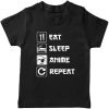 eat sleep anime repeat black tshirt