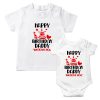happy birthday daddy white tshirt white romper