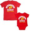 1st Father's day together funny design tshirt red