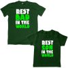 best dad best son in the world combo tshirt green