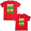 best dad best son in the world combo tshirt red