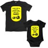 my first father's day with son daughter black tshirt