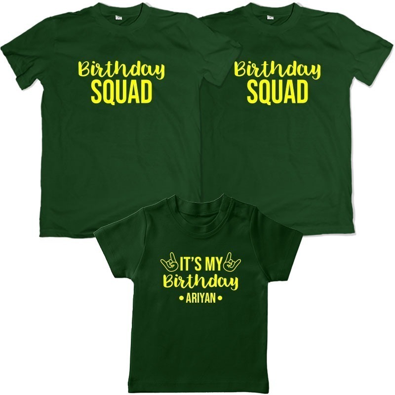 Birthday-squad-Family-combo-green-tshirt