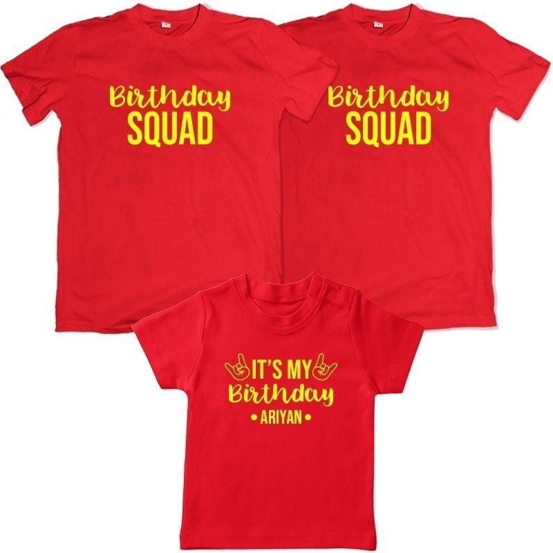 Birthday-squad-Family-combo-red-tshirt